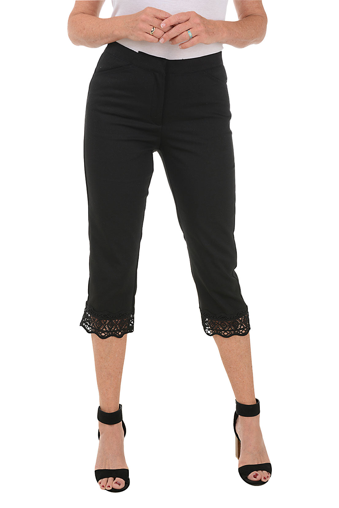 Pattern Play Lace Hem Capri Pant