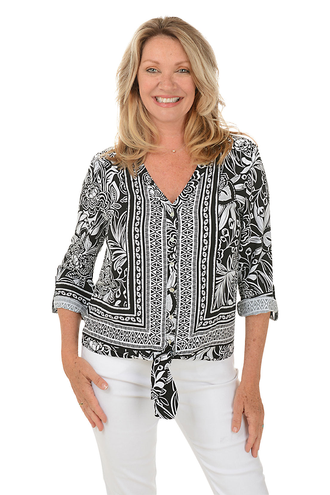 Pattern Play Floral Button-Front Shirt