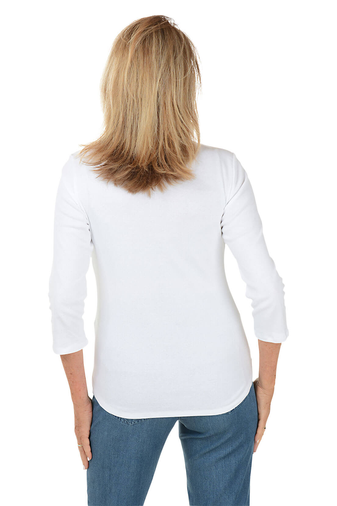 Solid Curved Hem Knit Top