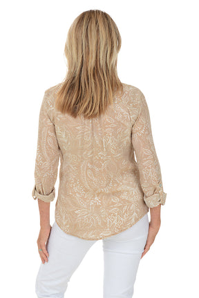 Keep It Natural Paisley Pleated Shirt