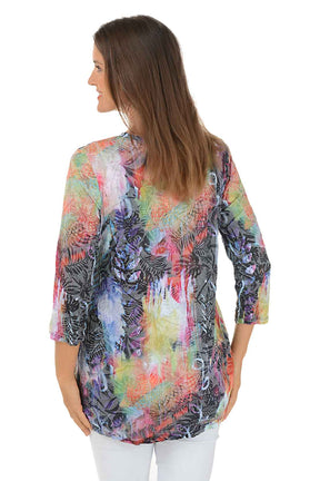 Rain Streaked Asymmetrical Crinkle Tunic