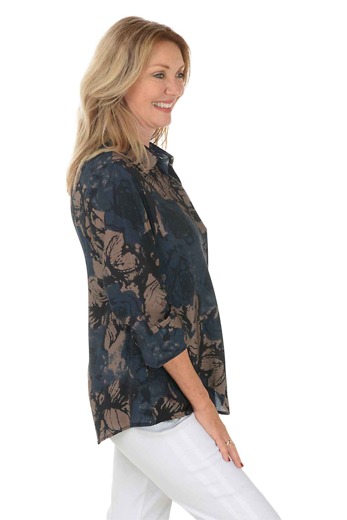 Roses Button-Back Shirt