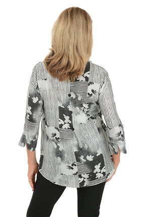 Floral Shadows Button-Back Shirt