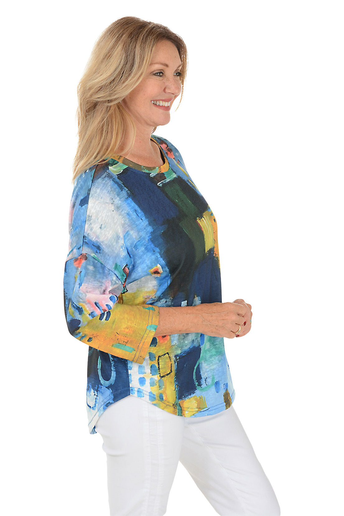 Vibrancy Dolman Sleeve Slub-Knit Top