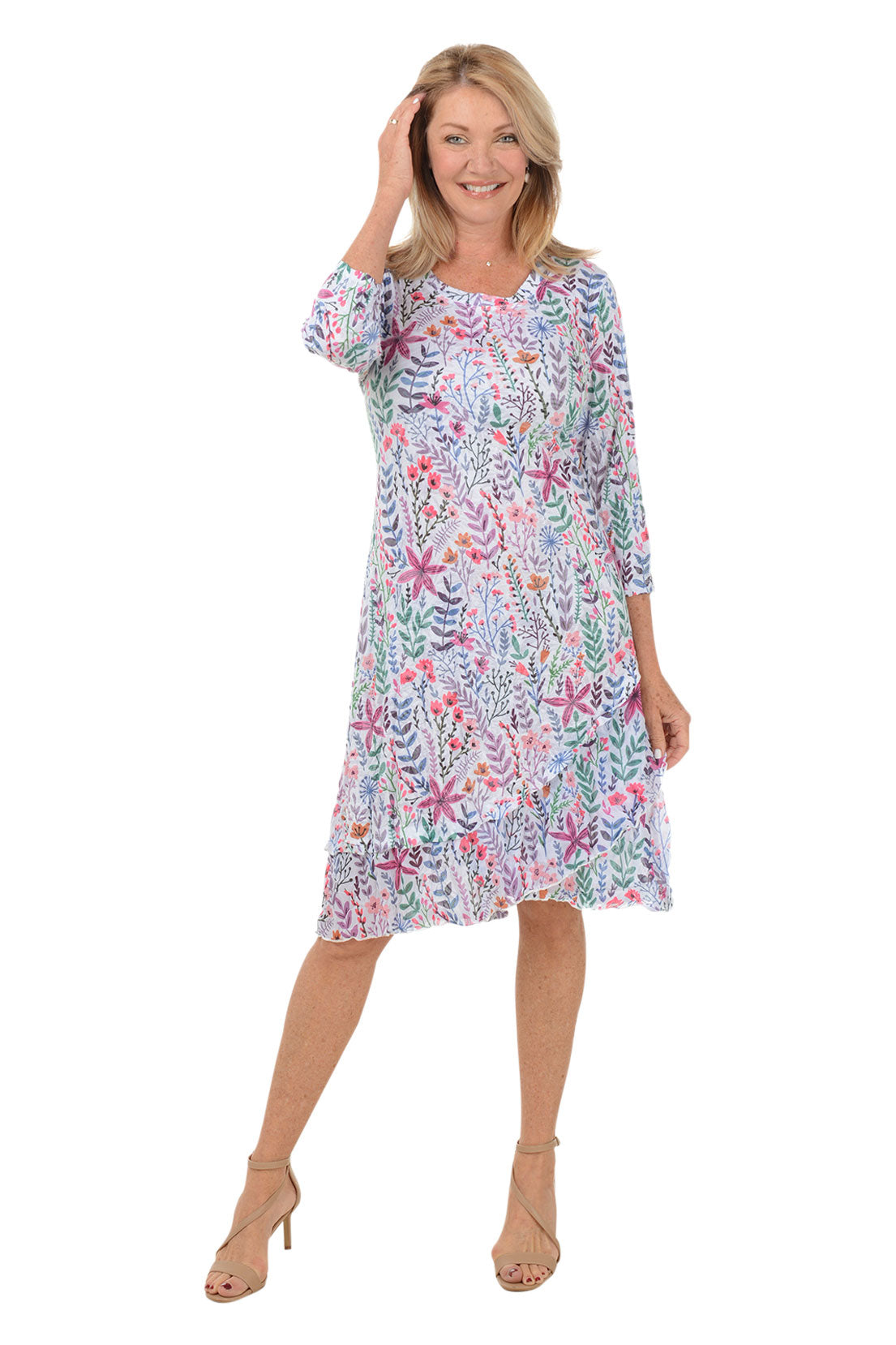 Botanica Layered Hem Crinkle Dress