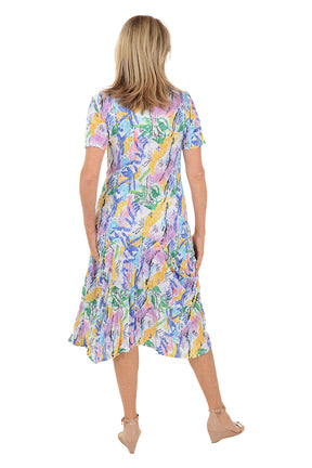 Mardi Gras Short Sleeve Draped Dress