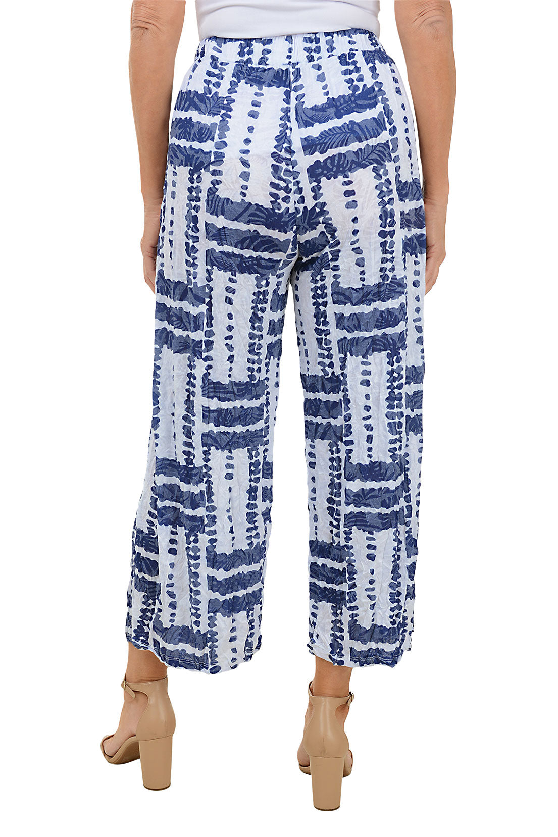 Carbon Copy Crinkle Triple Button Palazzo Pant