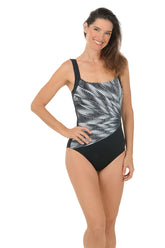 Side Fusion Square Neck Swimsuit