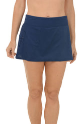 Pull-On Zip Pocket Swim Skort