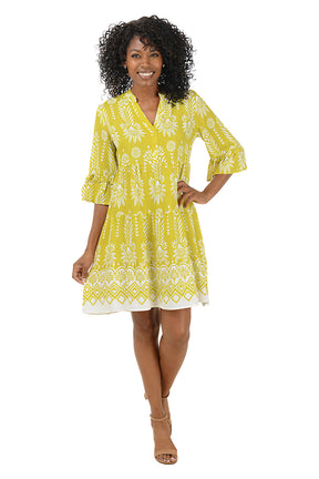 Sunflower Bell Sleeve Tiered Dress