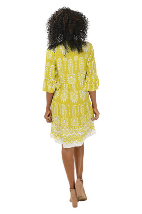 Sunflower Bell Sleeve Tiered Dress