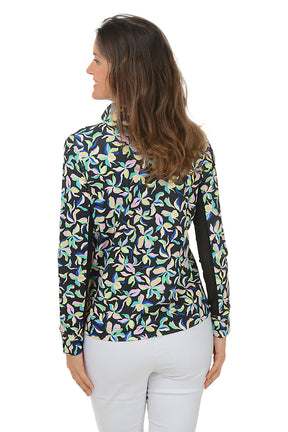 Floral Fireworks UPF50 Pique Top