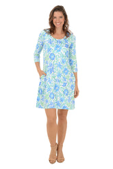 Spring Flower UPF50 3/4 Sleeve Dress