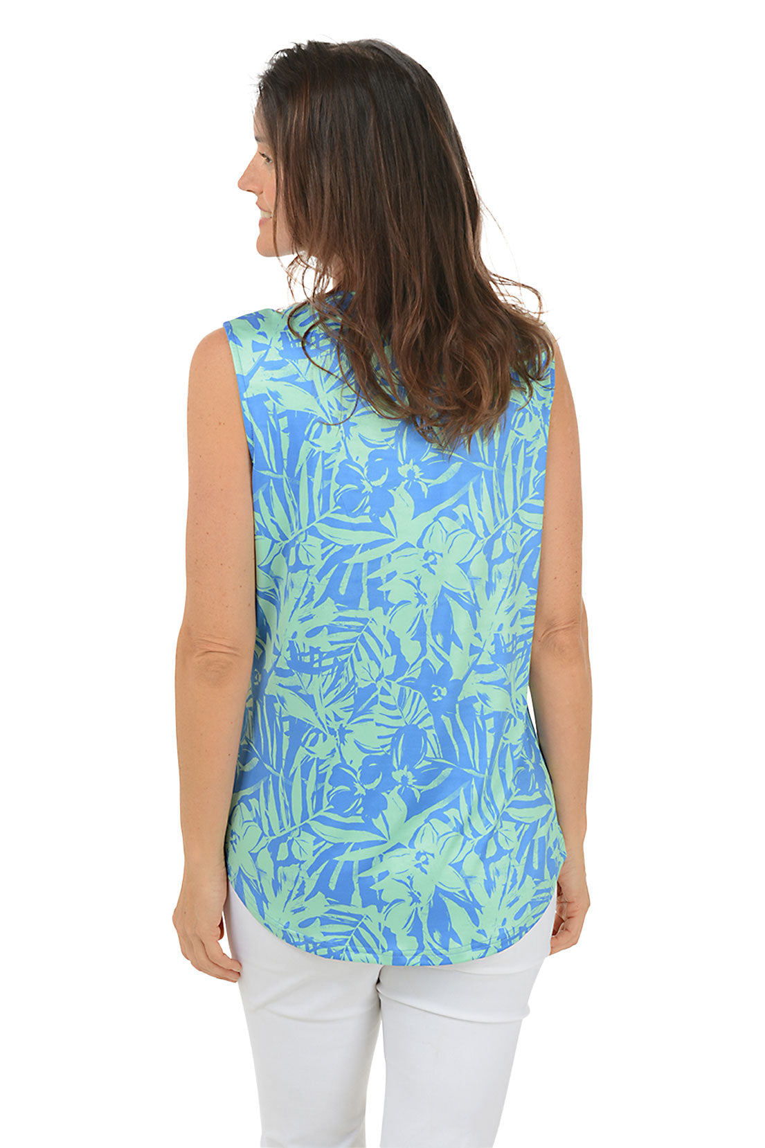 Rainforest UPF50 Sleeveless Split Neck Top