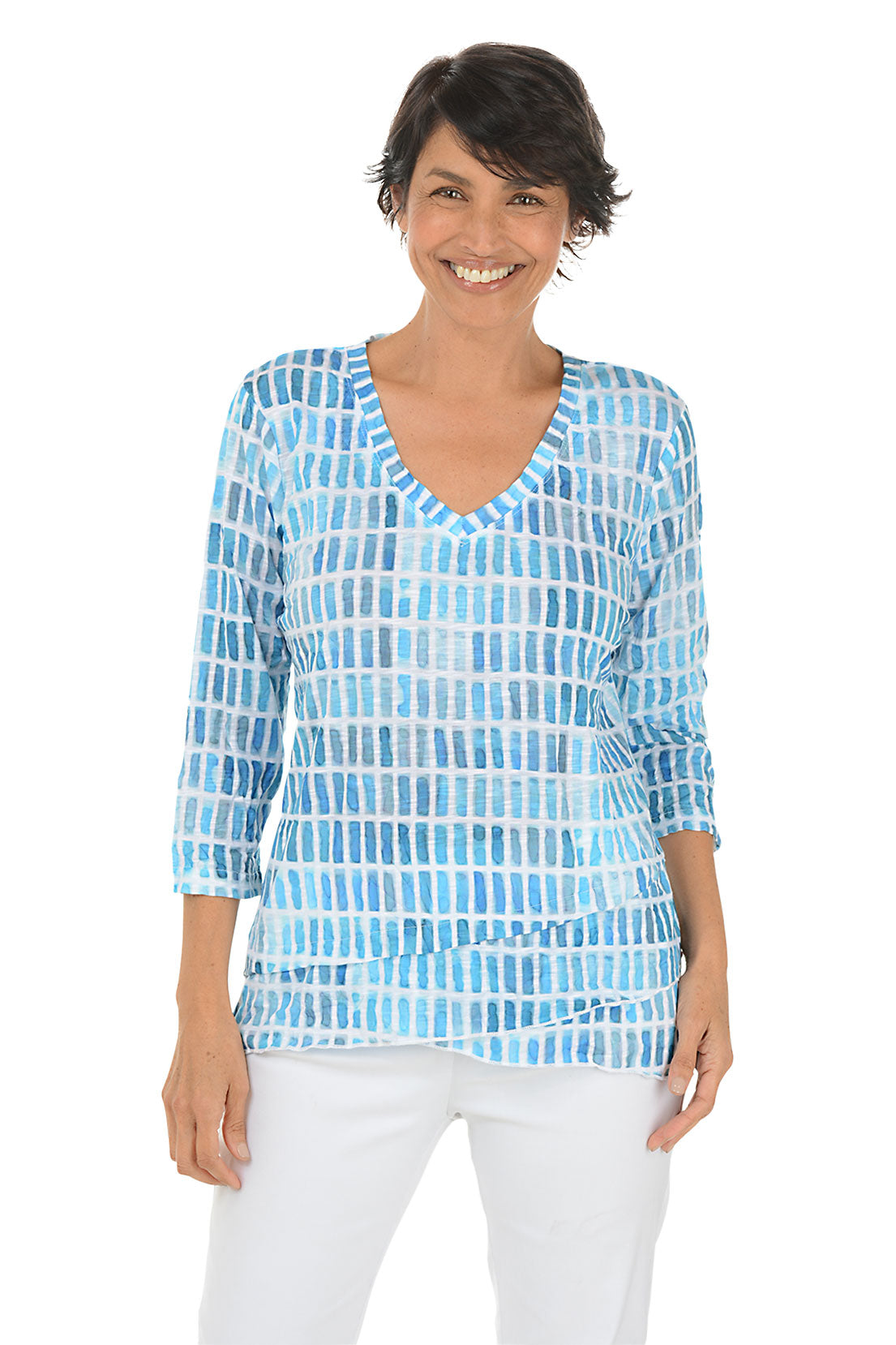 Turquoise Gradient Criss Cross Tunic