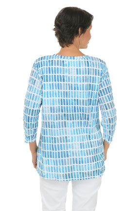 Turquoise Gradient Criss Cross Tunic