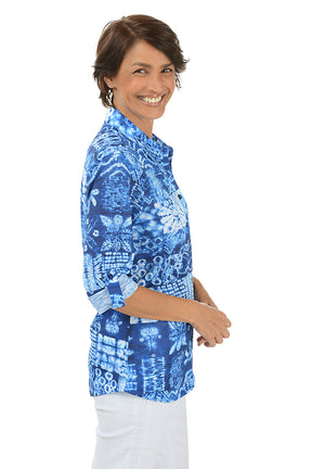 Shibori Patches Button-Front Shirt