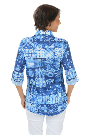 Shibori Patches Button-Front Shirt