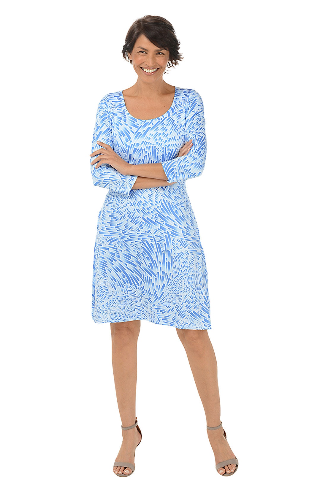 Swirled Tiles 3/4 Sleeve Dress