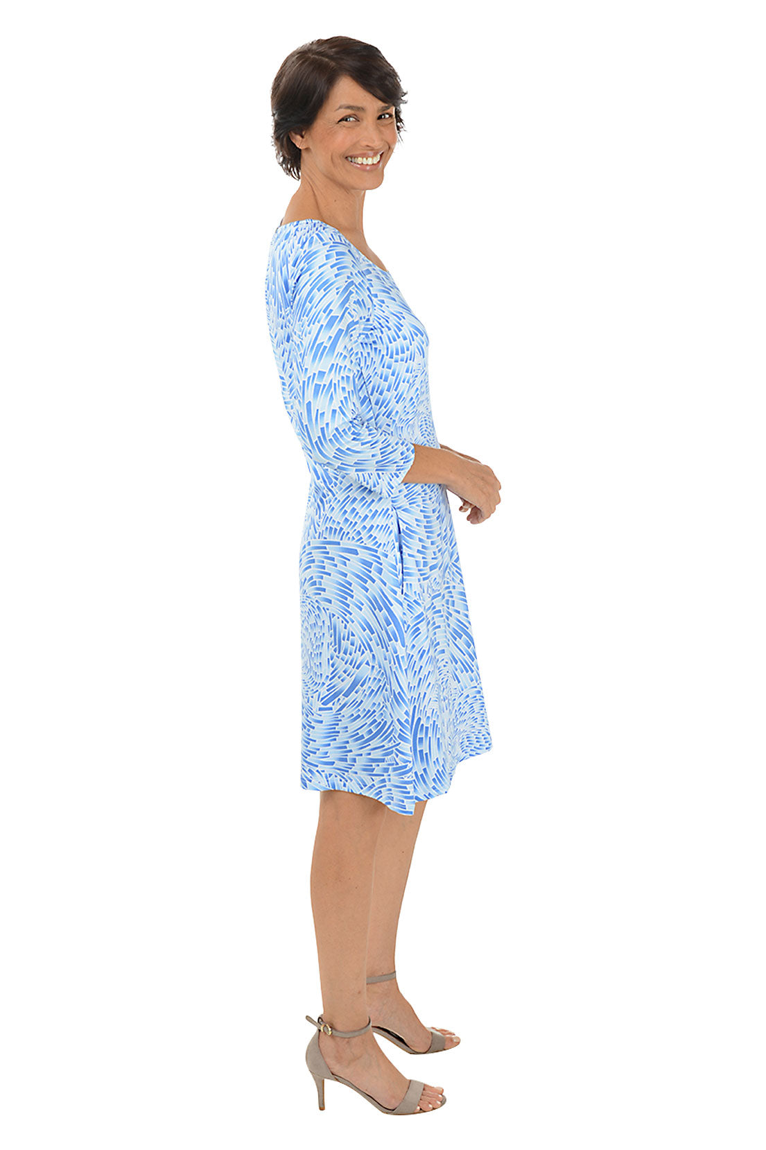 Swirled Tiles 3/4 Sleeve Dress