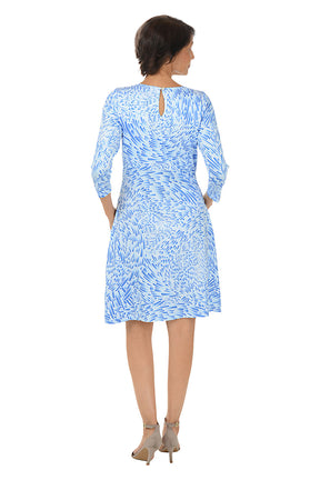 Swirled Tiles 3/4 Sleeve Dress