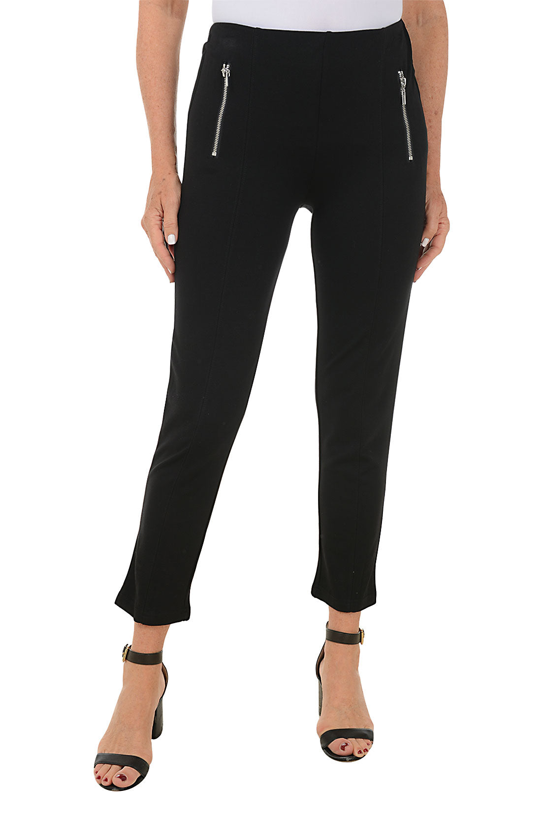 Front Faux Zip Pocket Legging