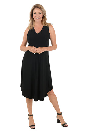 Curved Hem Sleeveless Maxi Dress