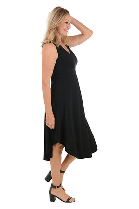 Curved Hem Sleeveless Maxi Dress