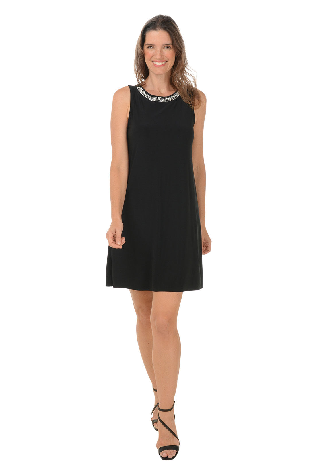 Pearl Scoop Neck Sleeveless Dress