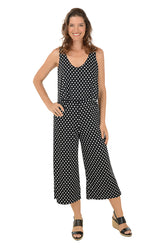 Polka Dot Popover Sleeveless Jumpsuit