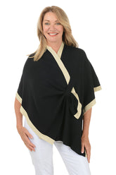 Gold Trim Keyhole Knit Wrap