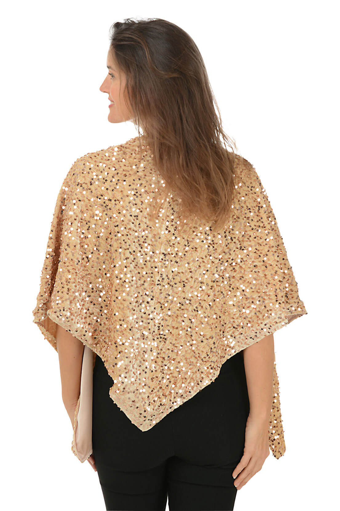 Gold Sequined Velvet Keyhole Wrap