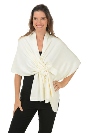 Bow Closure Keyhole Knit Wrap