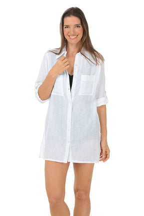 Cotton Gauze Shirt Cover-Up