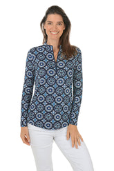 Riviera Medallion UPF50 Mock Neck Top