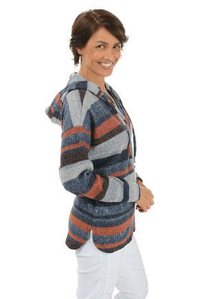 Night Sky Striped Fleecy Hoodie