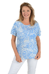 Riviera Scenery Ruffle Sleeve Tee