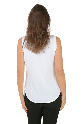 Scallop Edge UPF50 Sleeveless Polo Top