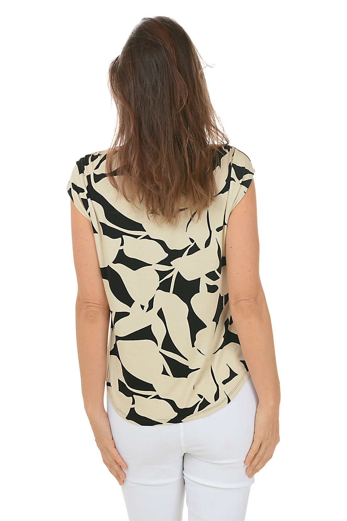 Bold Safari Ruched Shoulder Top