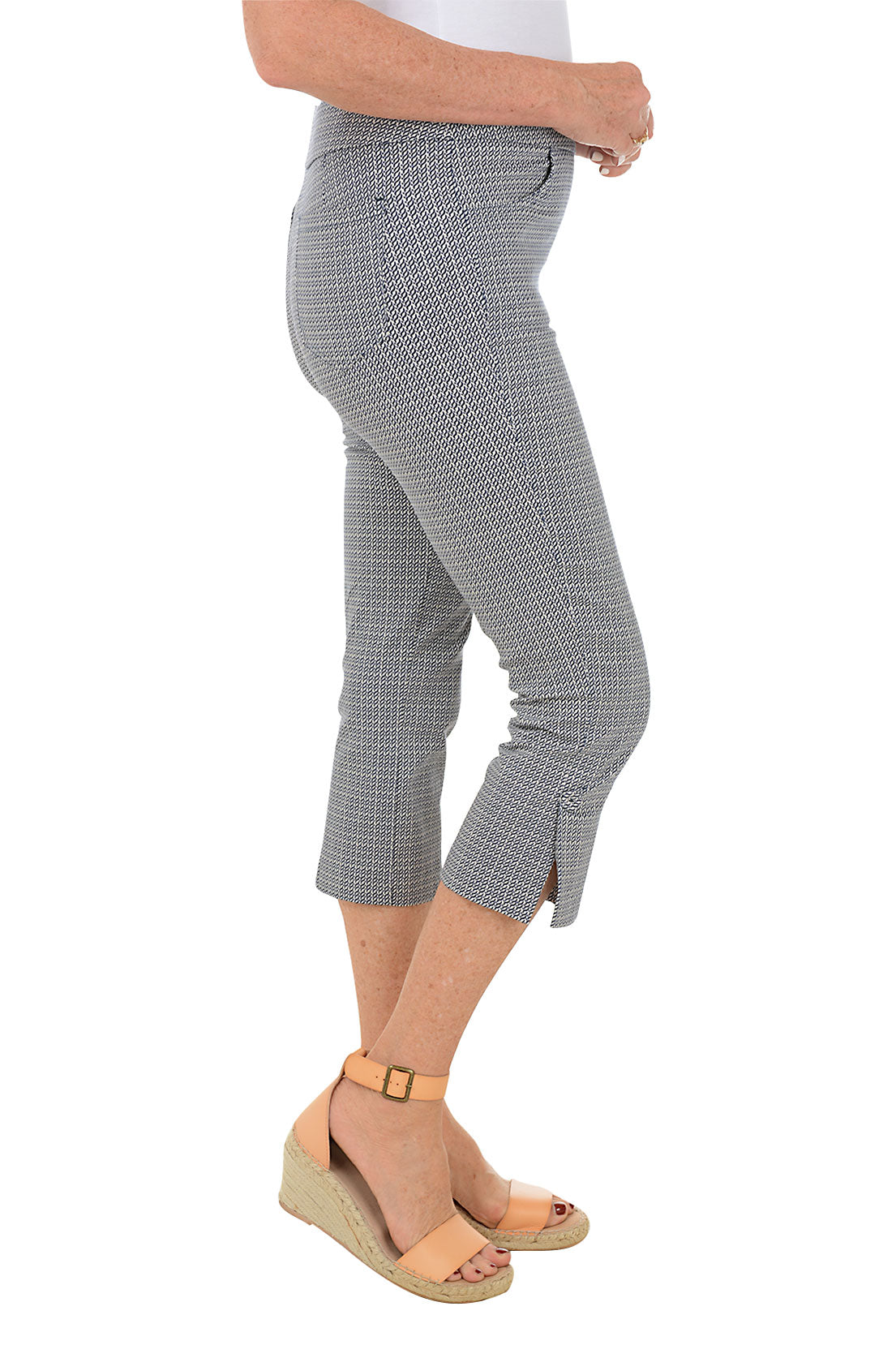 Navy Twist Bengaline Capri Pant