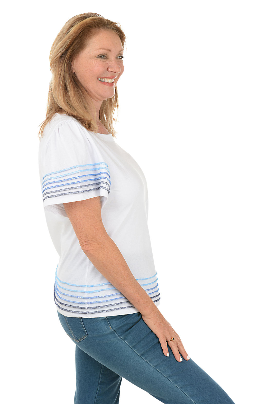 Ombre Contrast Seams Tee