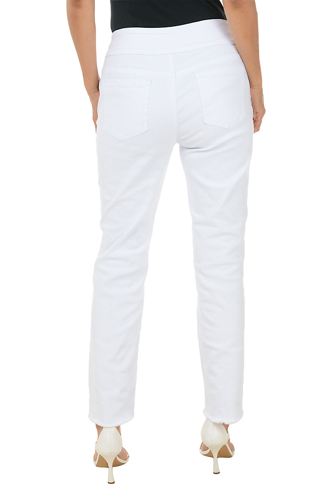 White Rhinestone Daisy Denim Pant