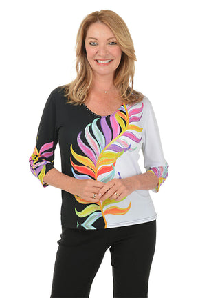 Rainbow Fern Knit Top