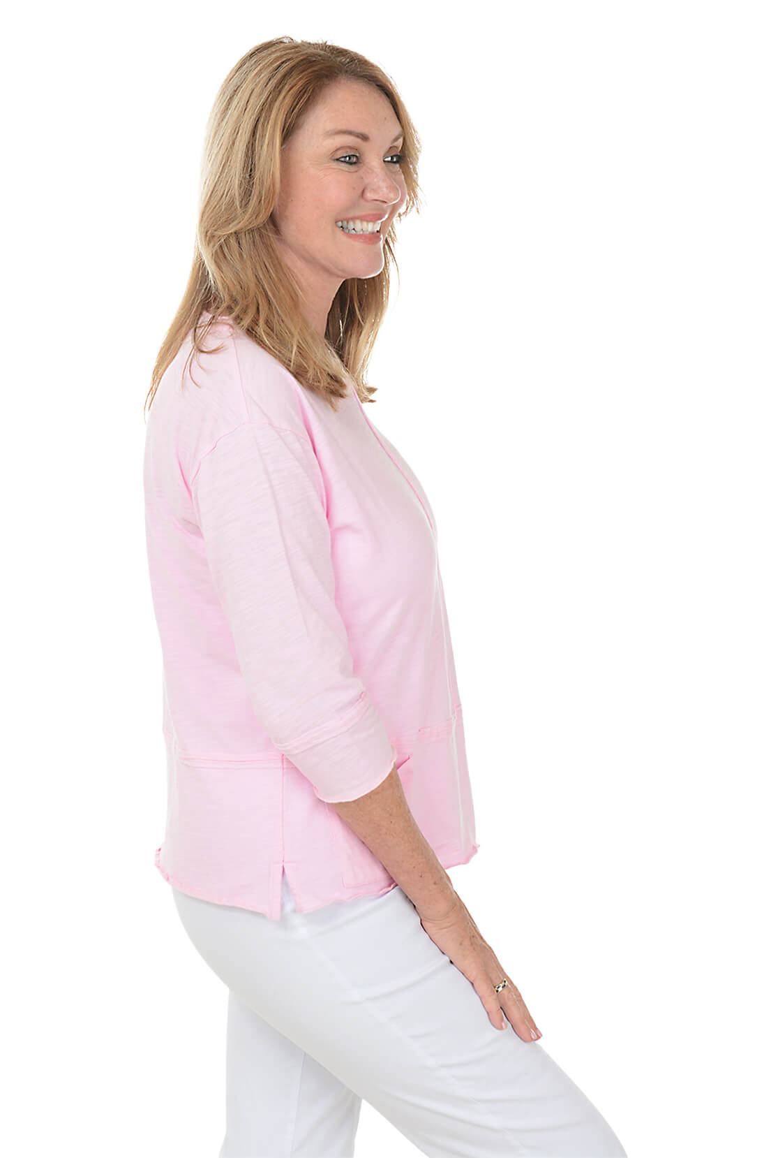 Front Seamed Double Pocket Knit Top