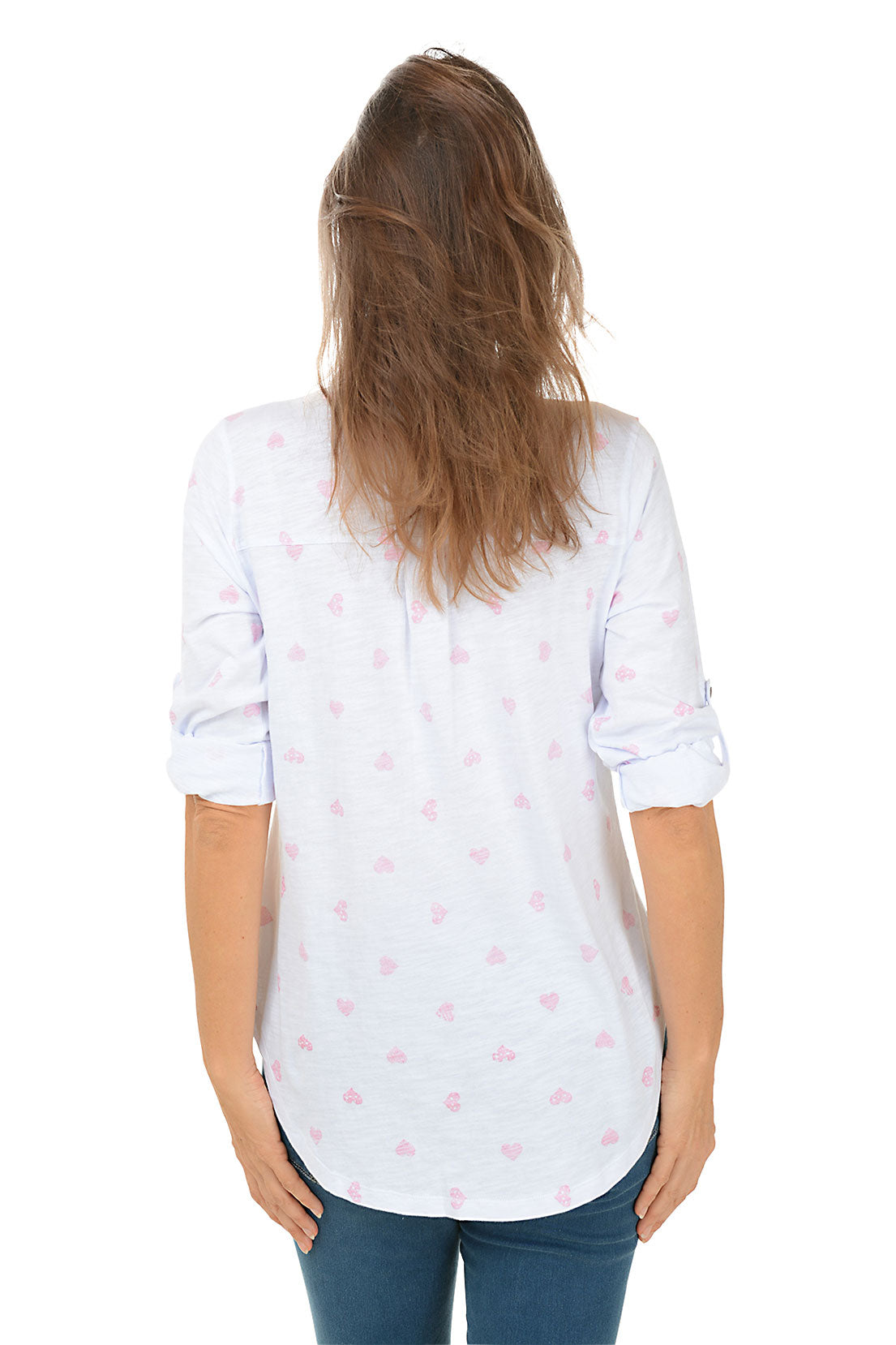 Blossom Hearts High-Low Button Front Top