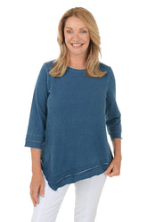 Asymmetrical French Terry Knit Top