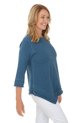 Asymmetrical French Terry Knit Top