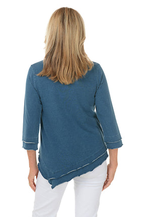 Asymmetrical French Terry Knit Top