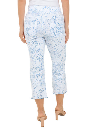 Floral Lettuce Trim Crop Pant