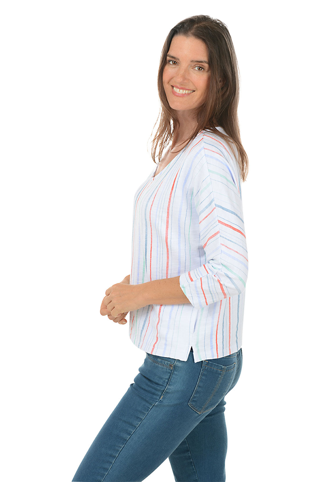 Multi Striped French Terry Sweatshirt